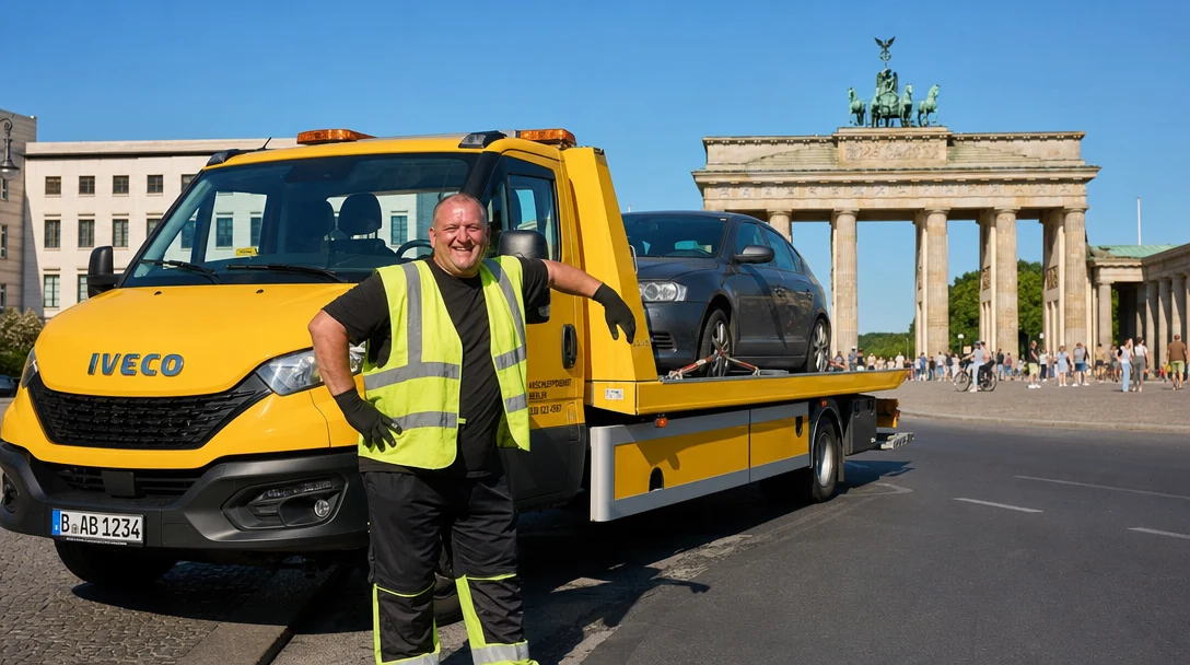 Abschleppwagen von Tow Now im Einsatz in Berlin