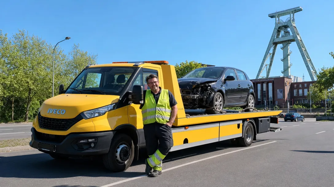 Abschleppwagen von Tow Now im Einsatz in Bochum
