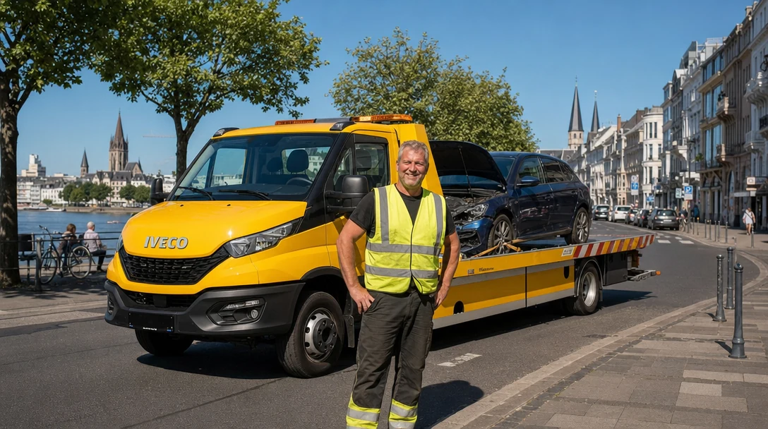 Abschleppwagen von Tow Now im Einsatz in Bonn