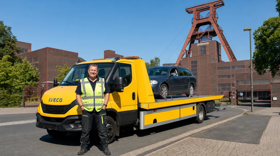 Abschleppwagen von Tow Now im Einsatz in Essen