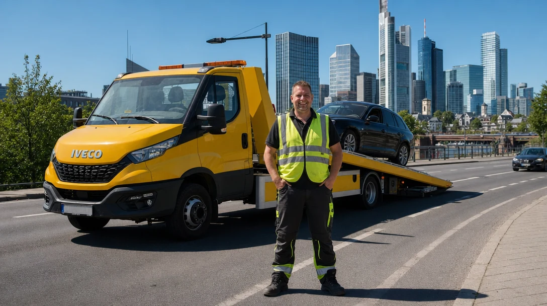 Abschleppwagen von Tow Now im Einsatz in Frankfurt am Main